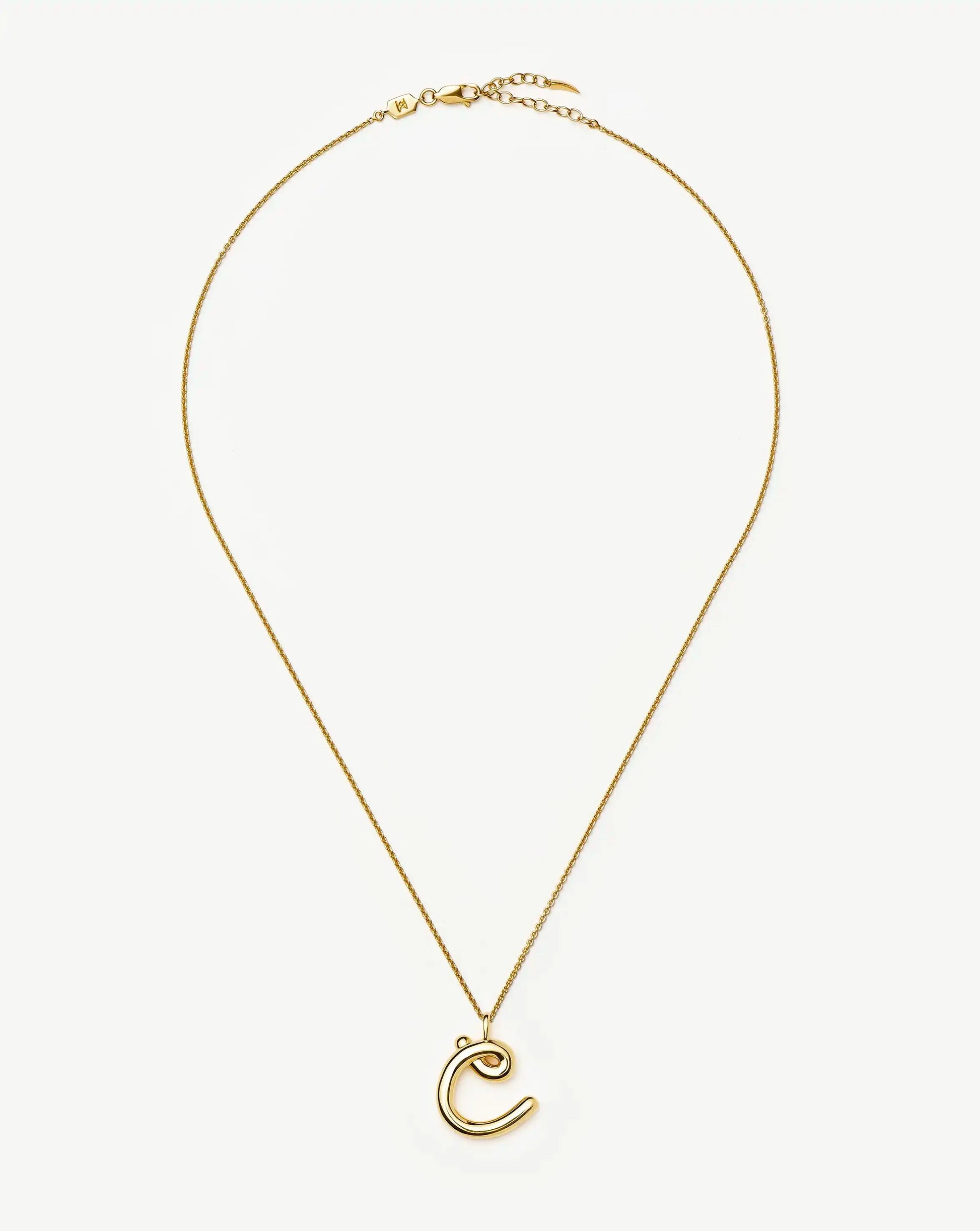 Curly Molten Initial Pendant Necklace - Initial C | 18k Gold Vermeil Necklaces Missoma 