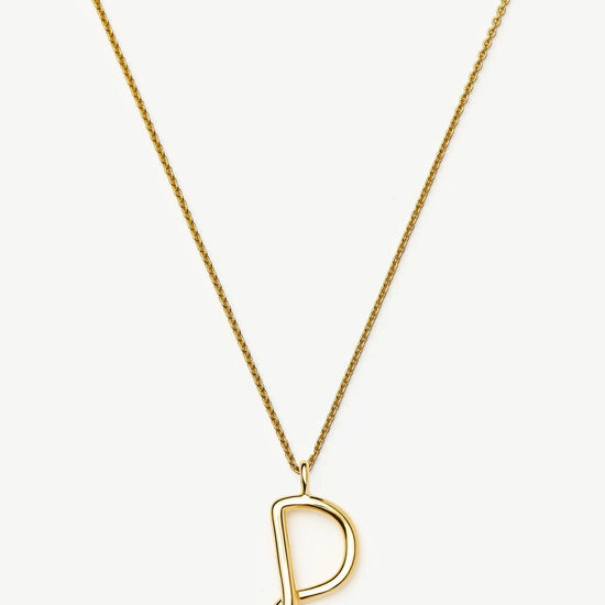 Curly Molten Initial Pendant Necklace - Initial D | 18k Gold Vermeil Necklaces Missoma 