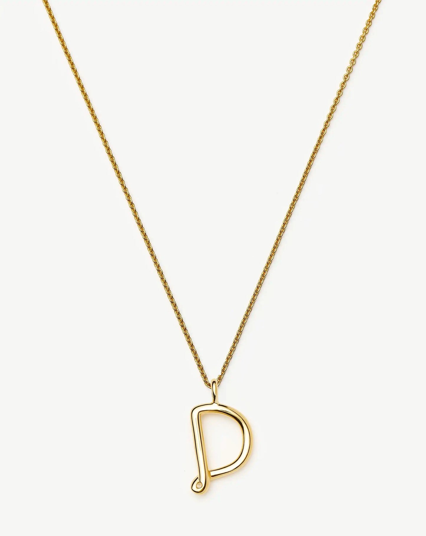 Curly Molten Initial Pendant Necklace - Initial D | 18k Gold Vermeil Necklaces Missoma 