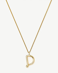 Curly Molten Initial Pendant Necklace - Initial D | 18k Gold Vermeil Necklaces Missoma 