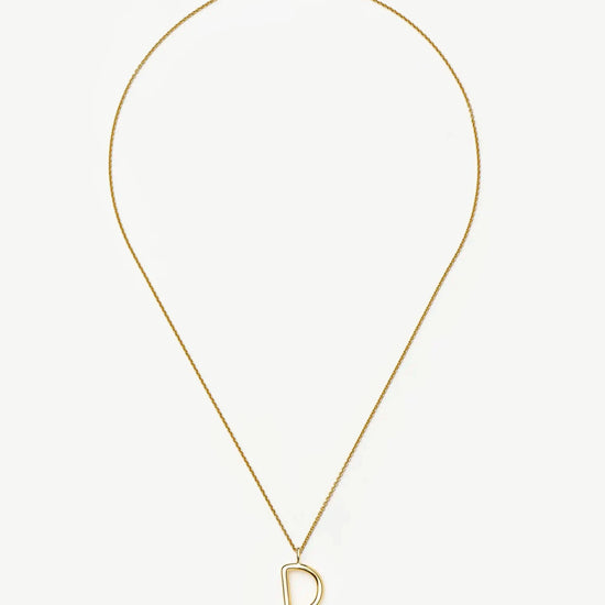 Curly Molten Initial Pendant Necklace - Initial D | 18k Gold Vermeil Necklaces Missoma 