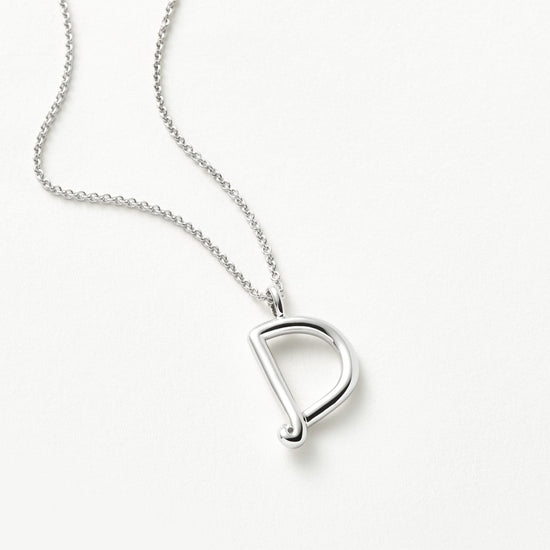 Curly Molten Initial Pendant Necklace - Initial D | Sterling Silver Necklaces Missoma 