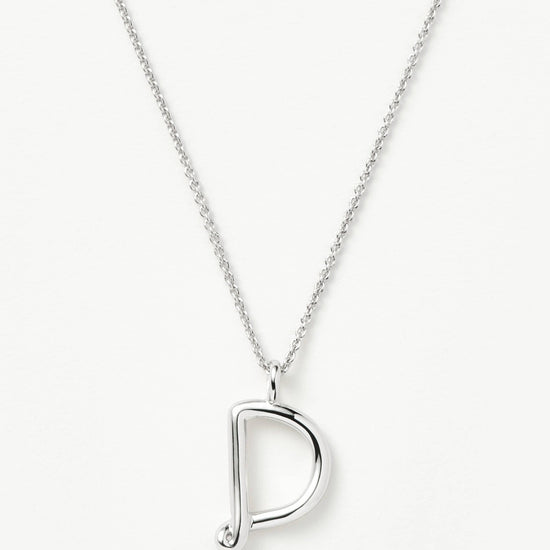 Curly Molten Initial Pendant Necklace - Initial D | Sterling Silver Necklaces Missoma 