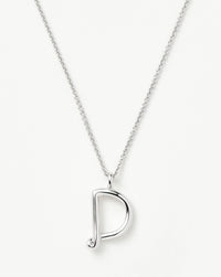 Curly Molten Initial Pendant Necklace - Initial D | Sterling Silver Necklaces Missoma 