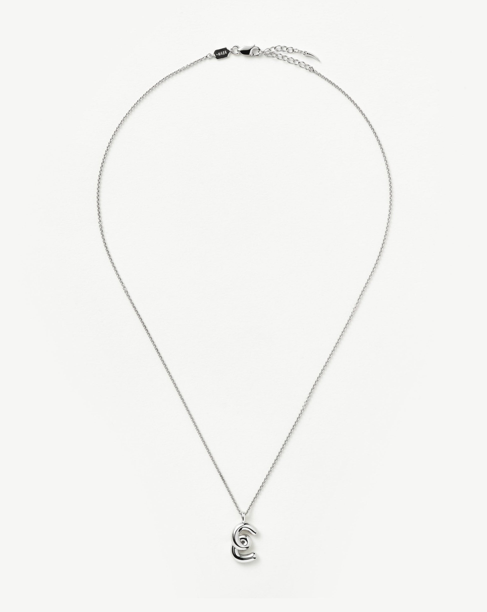 Curly Molten Initial Pendant Necklace - Initial E | Sterling Silver Necklaces Missoma 