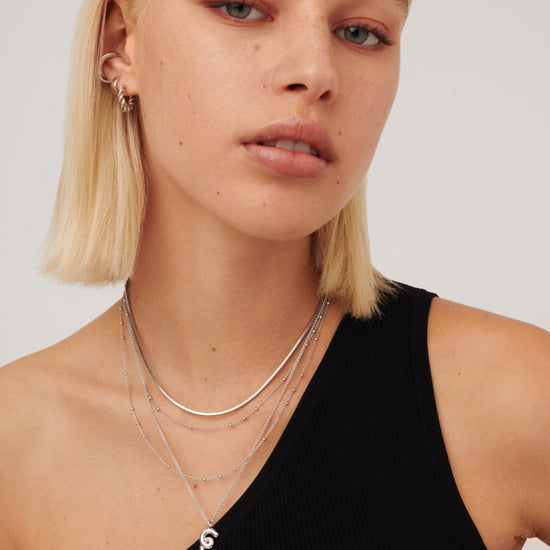 Curly Molten Initial Pendant Necklace - Initial E | Sterling Silver Necklaces Missoma 