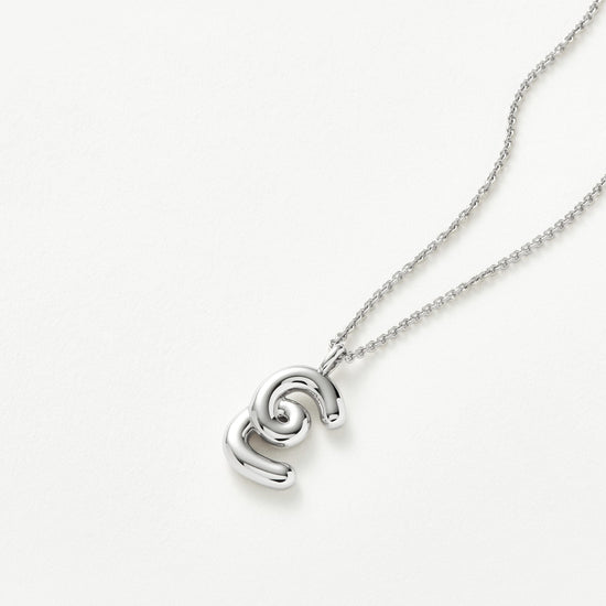Curly Molten Initial Pendant Necklace - Initial E | Sterling Silver Necklaces Missoma 