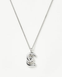 Curly Molten Initial Pendant Necklace - Initial E | Sterling Silver Necklaces Missoma 