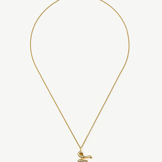 Curly Molten Initial Pendant Necklace - Initial F | 18k Gold Vermeil Necklaces Missoma 