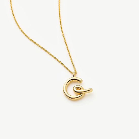 Curly Molten Initial Pendant Necklace - Initial G | 18k Gold Vermeil Necklaces Missoma 