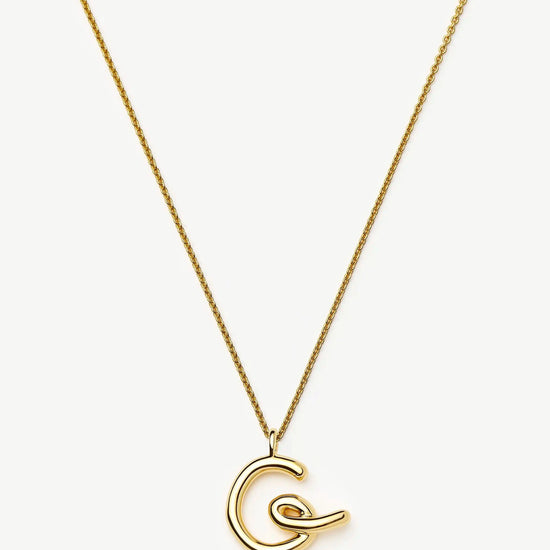 Curly Molten Initial Pendant Necklace - Initial G | 18k Gold Vermeil Necklaces Missoma 