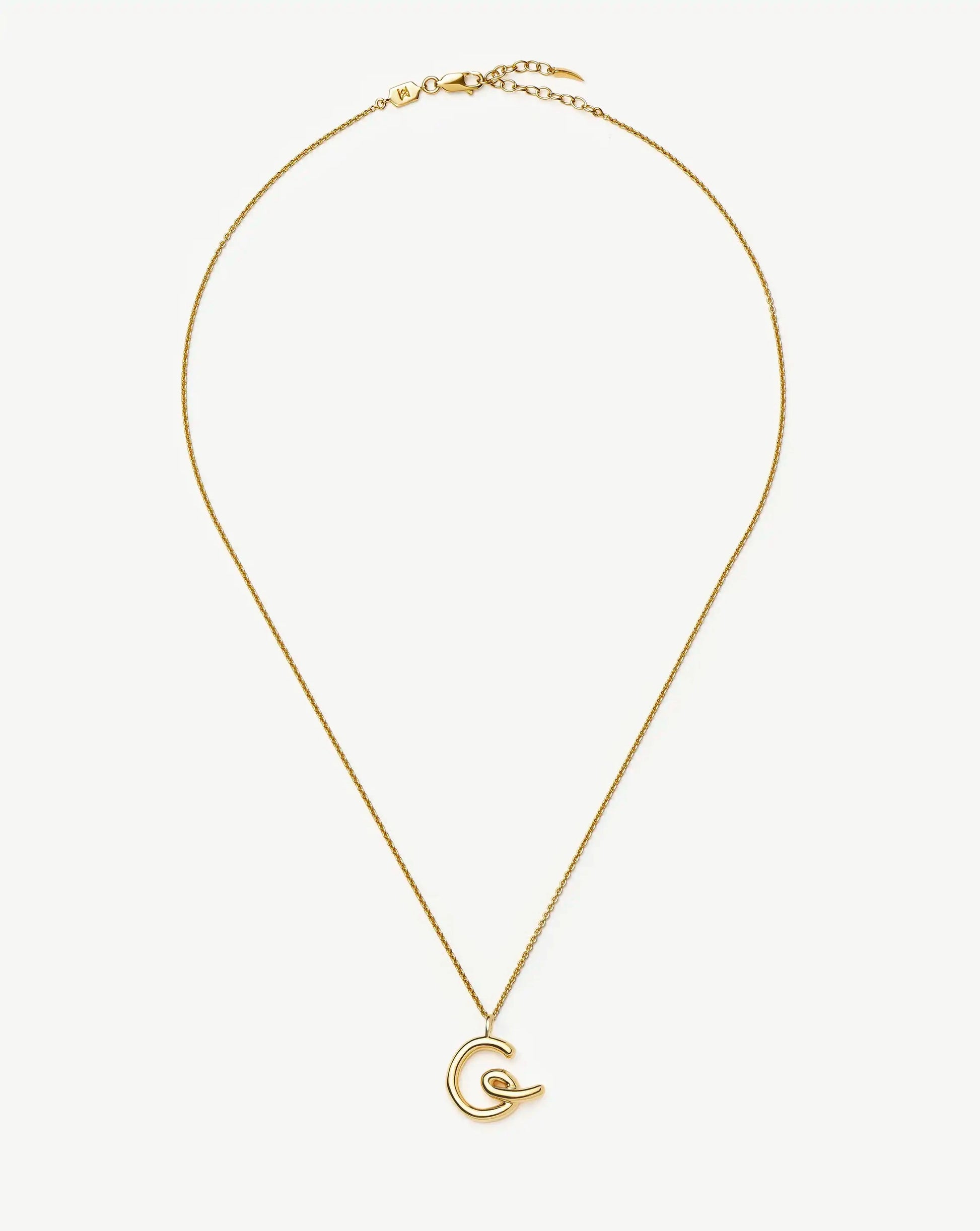 Curly Molten Initial Pendant Necklace - Initial G | 18k Gold Vermeil Necklaces Missoma 