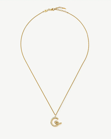 Curly Molten Initial Pendant Necklace - Initial G | 18k Gold Vermeil Necklaces Missoma 