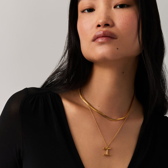 Curly Molten Initial Pendant Necklace - Initial I | 18ct Gold Plated Vermeil Necklaces Missoma 