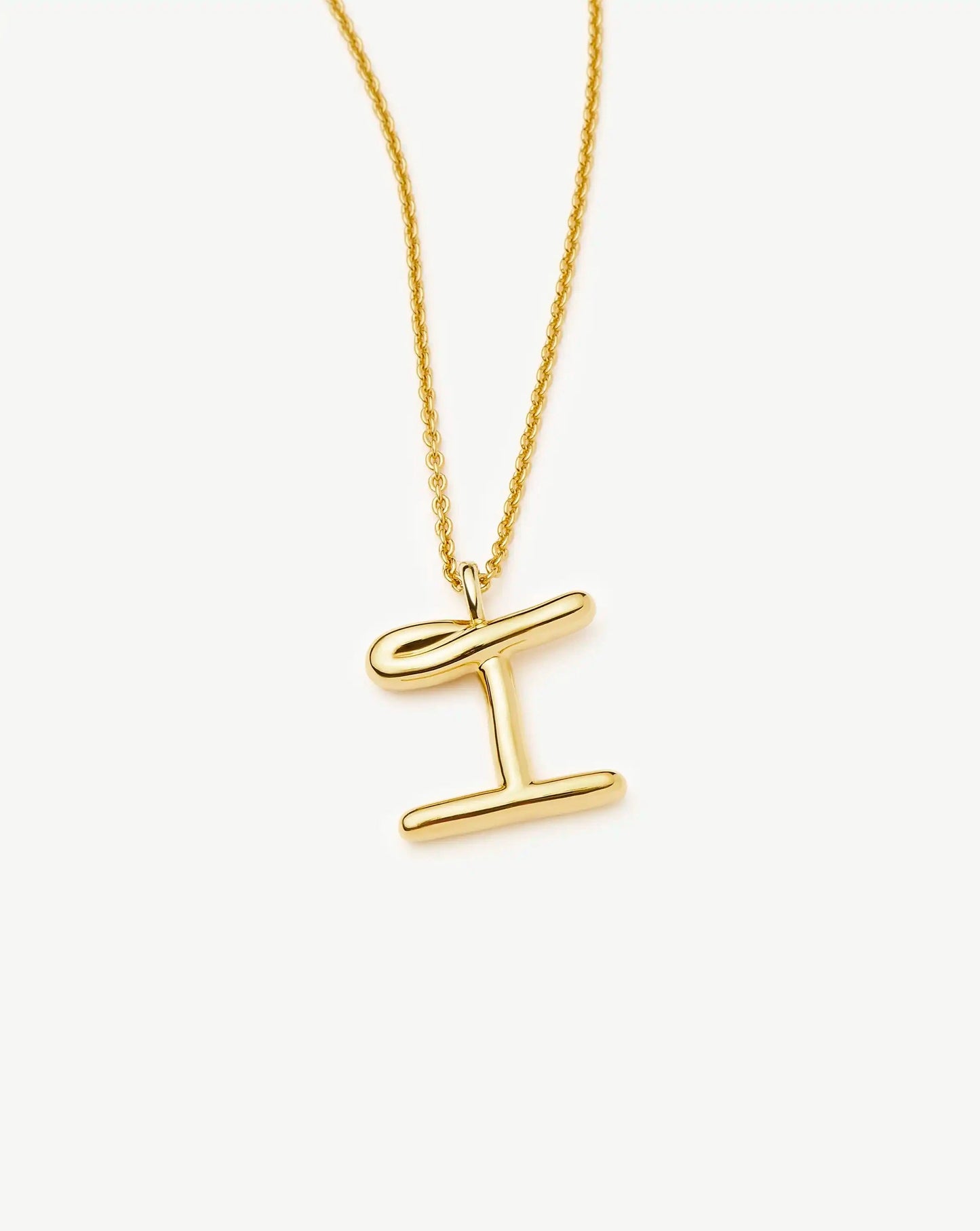 Curly Molten Initial Pendant Necklace - Initial I | 18k Gold Vermeil Necklaces Missoma 