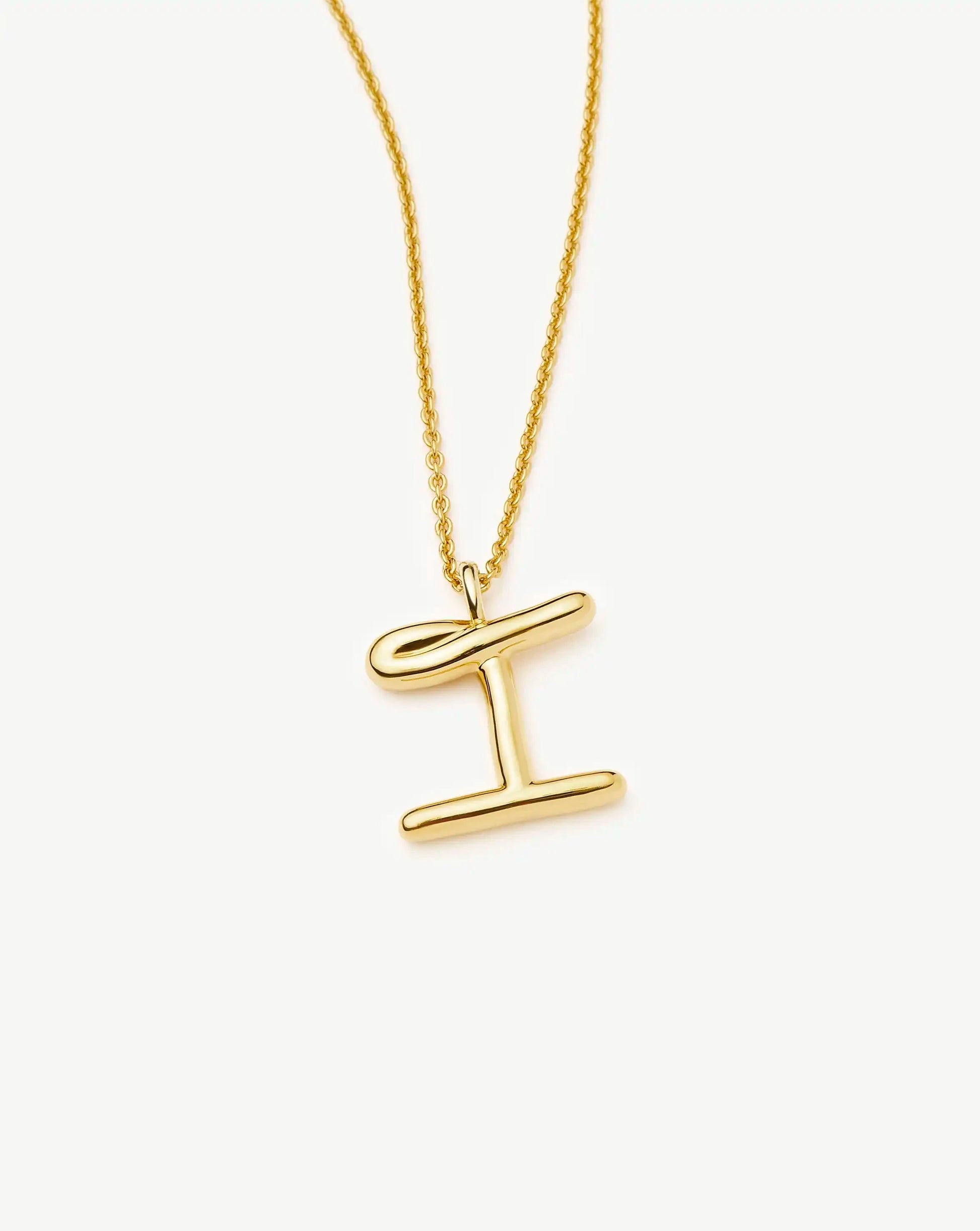 Curly Molten Initial Pendant Necklace - Initial I | 18k Gold Vermeil Necklaces Missoma 