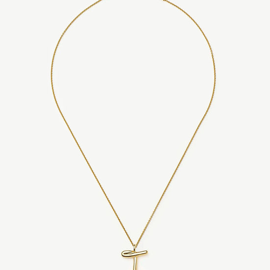 Curly Molten Initial Pendant Necklace - Initial I | 18k Gold Vermeil Necklaces Missoma 
