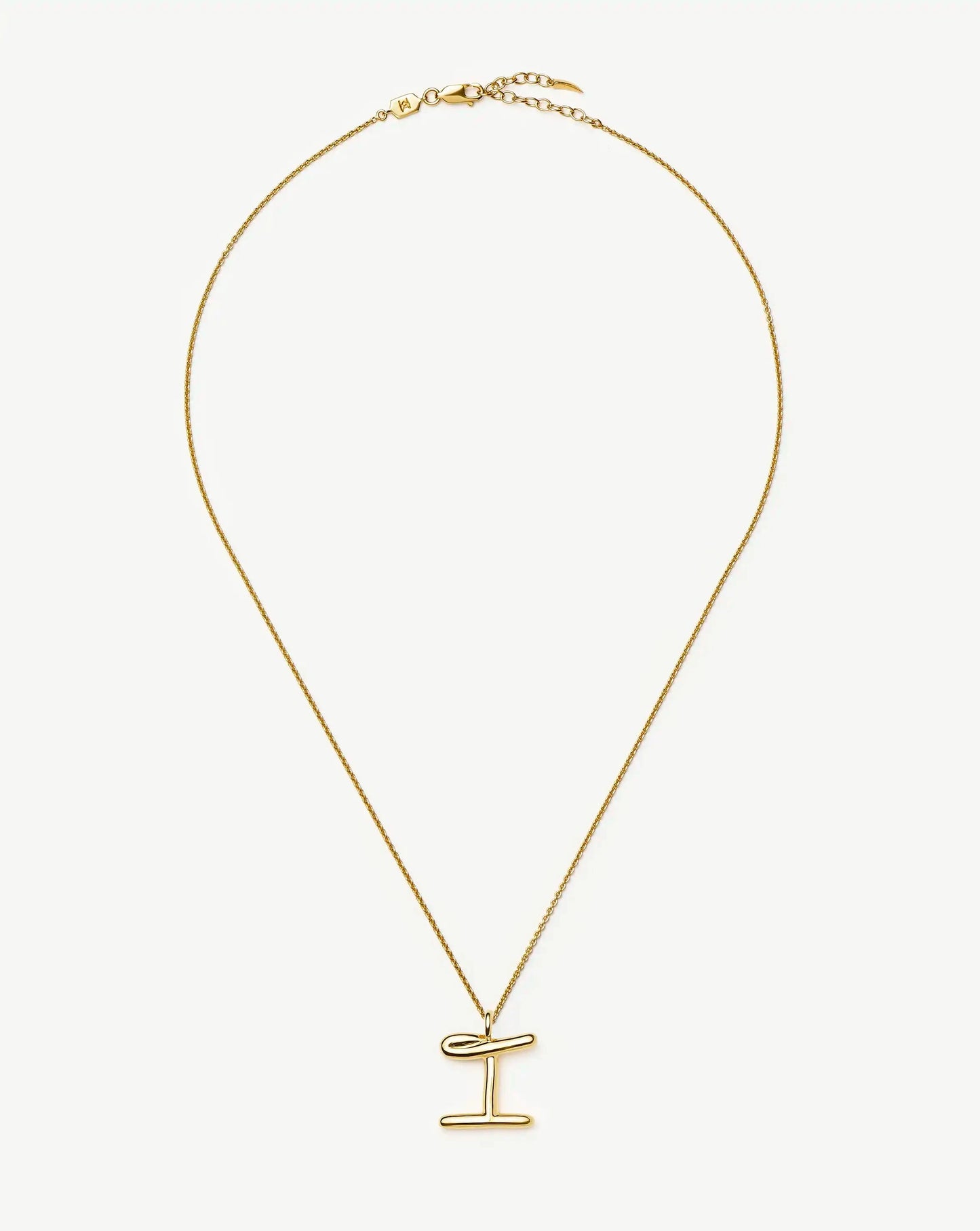 Curly Molten Initial Pendant Necklace - Initial I | 18k Gold Vermeil Necklaces Missoma 
