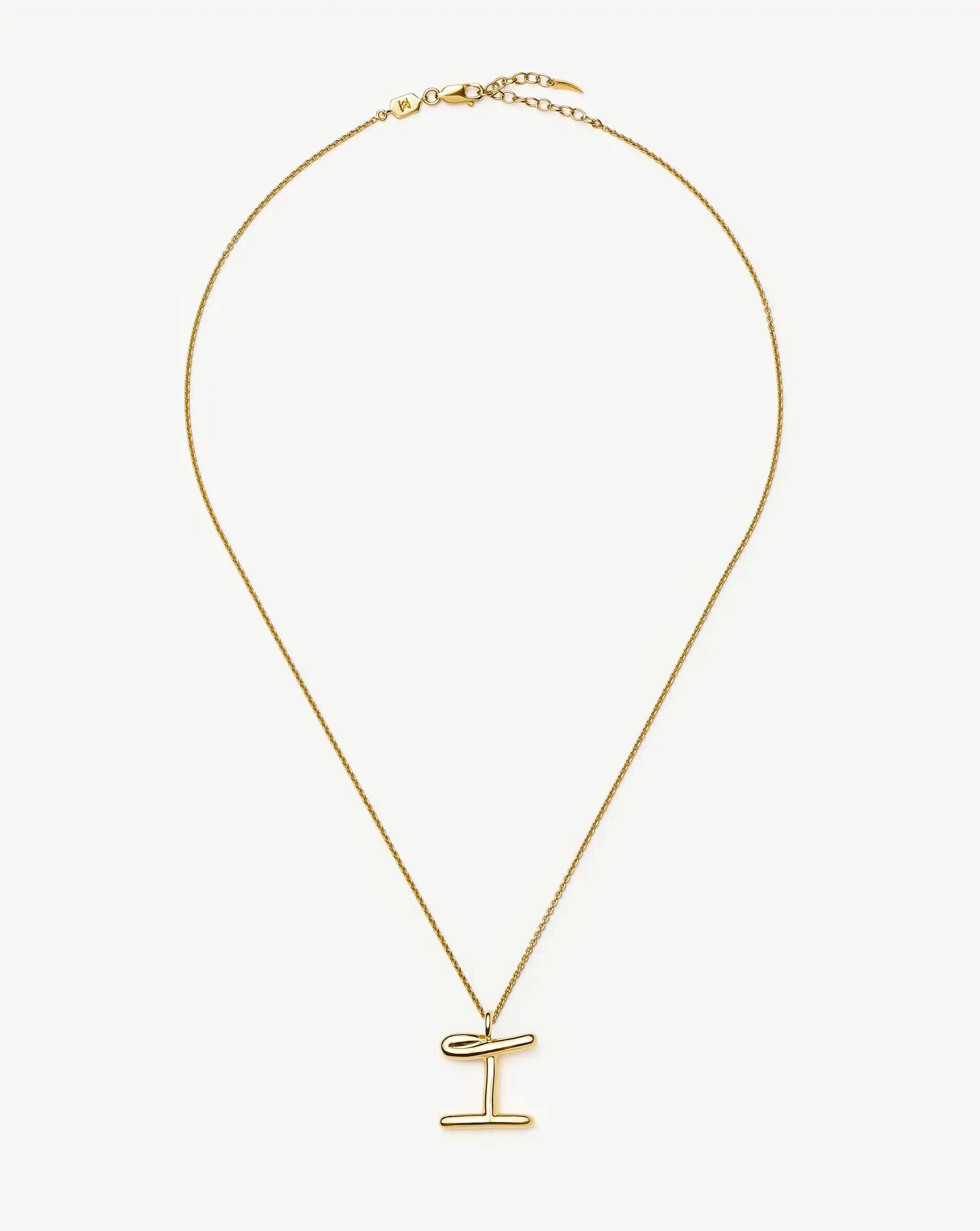 Curly Molten Initial Pendant Necklace - Initial I | 18k Gold Vermeil Necklaces Missoma 