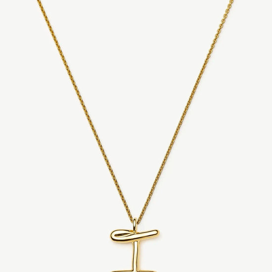 Curly Molten Initial Pendant Necklace - Initial I | 18k Gold Vermeil Necklaces Missoma 
