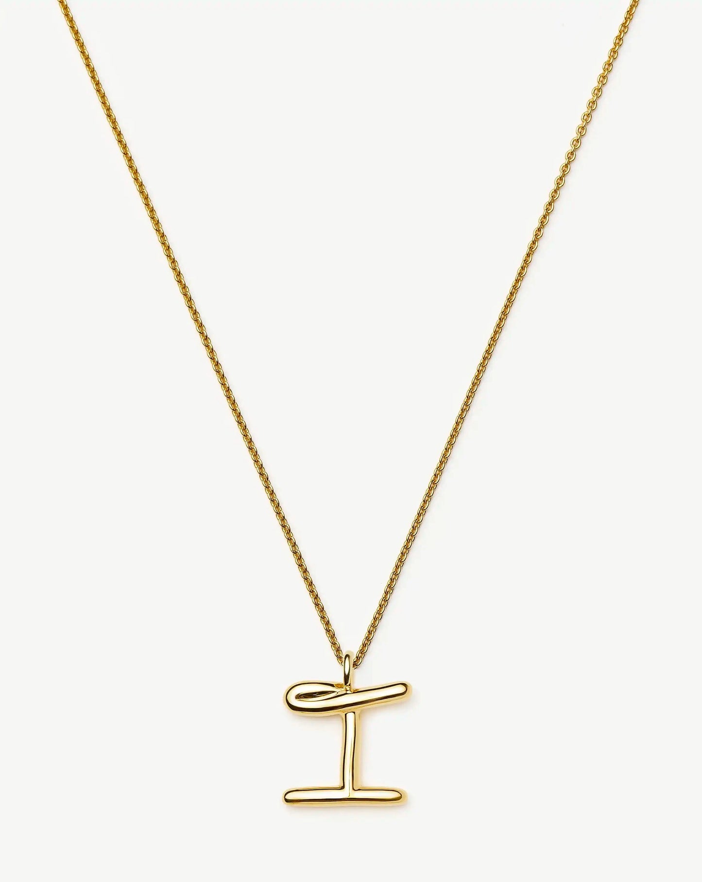 Curly Molten Initial Pendant Necklace - Initial I | 18k Gold Vermeil Necklaces Missoma 