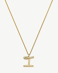 Curly Molten Initial Pendant Necklace - Initial I | 18k Gold Vermeil Necklaces Missoma 