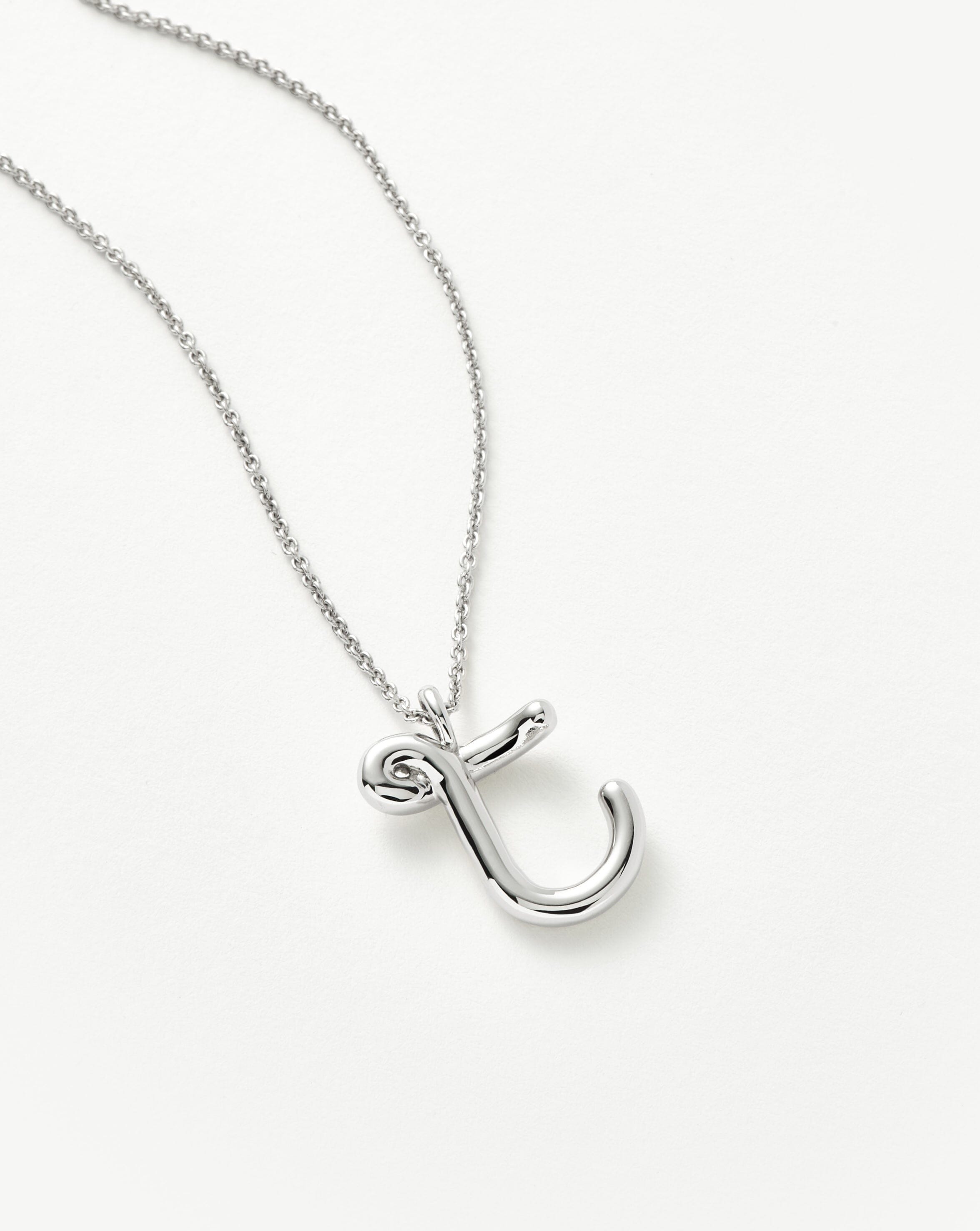 Curly Molten Initial Pendant Necklace - Initial J | Sterling Silver Necklaces Missoma 