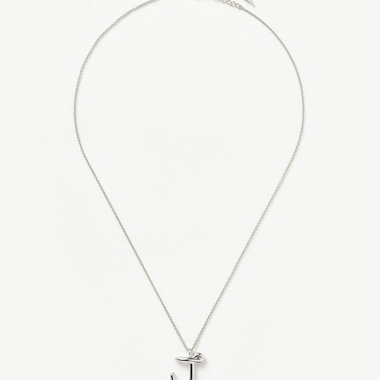 Curly Molten Initial Pendant Necklace - Initial J | Sterling Silver Necklaces Missoma 