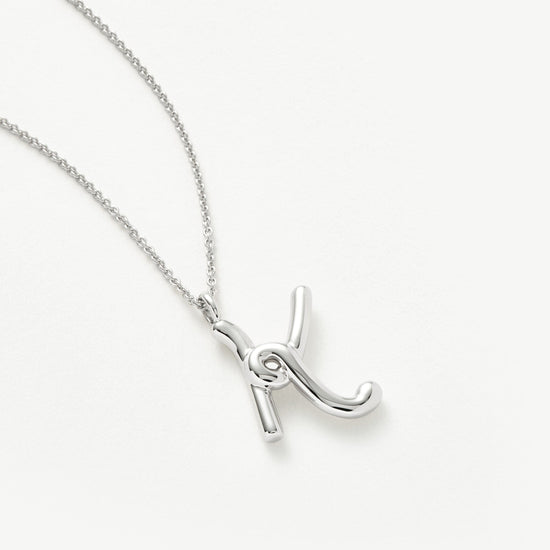 Curly Molten Initial Pendant Necklace - Initial K | Sterling Silver Necklaces Missoma 