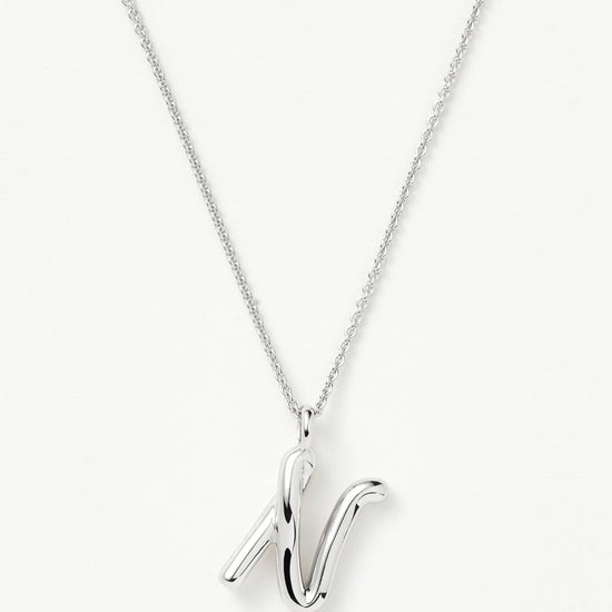 Curly Molten Initial Pendant Necklace - Initial K | Sterling Silver Necklaces Missoma 