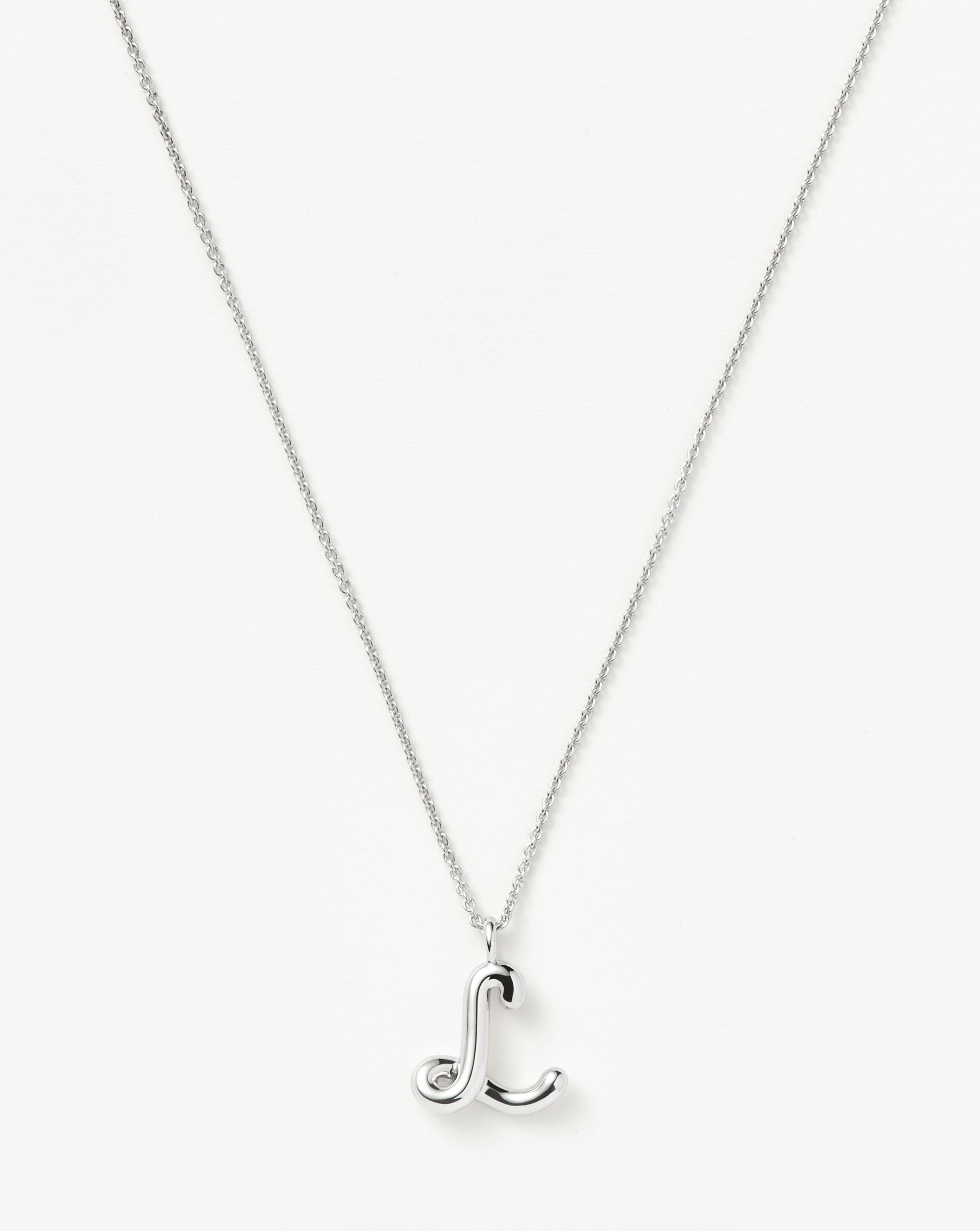Curly Molten Initial Pendant Necklace - Initial L | Sterling Silver Necklaces Missoma 