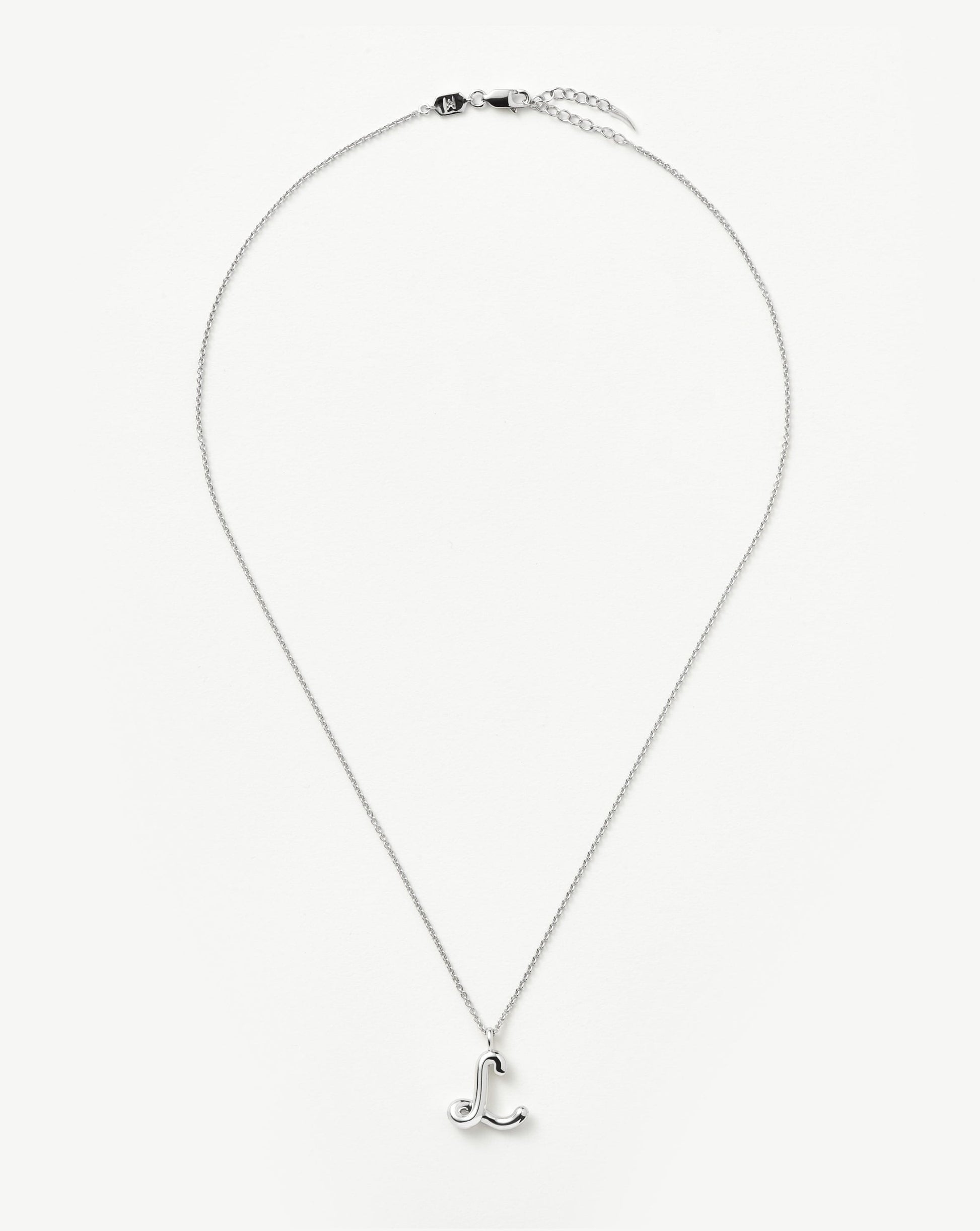 Curly Molten Initial Pendant Necklace - Initial L | Sterling Silver Necklaces Missoma 