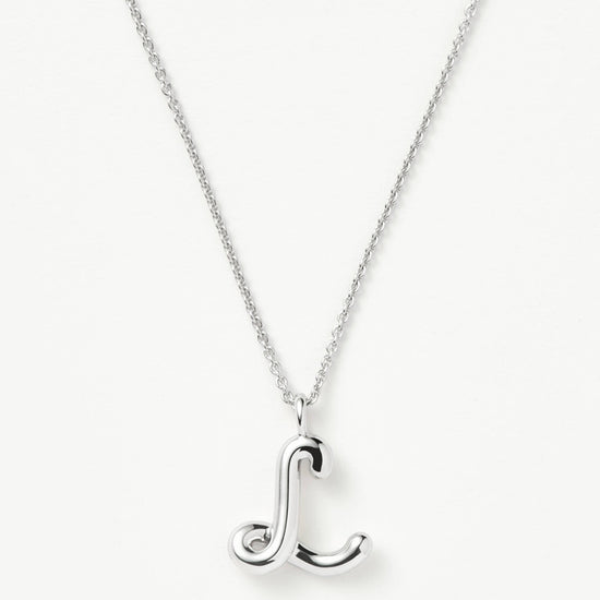 Curly Molten Initial Pendant Necklace - Initial L | Sterling Silver Necklaces Missoma 
