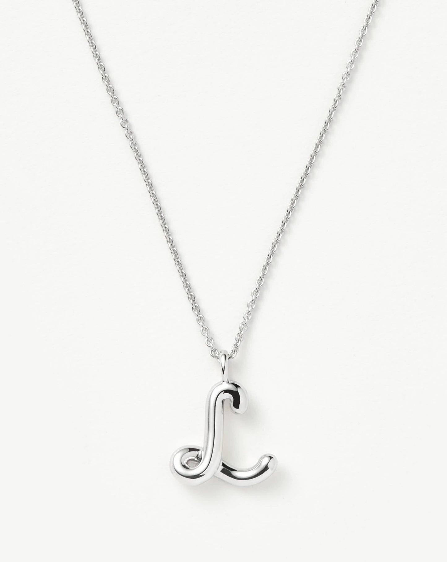 Curly Molten Initial Pendant Necklace - Initial L | Sterling Silver Necklaces Missoma 