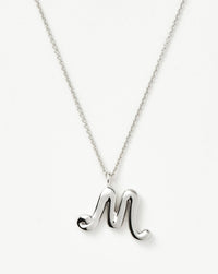 Curly Molten Initial Pendant Necklace - Initial M | Sterling Silver Necklaces Missoma 