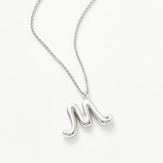 Curly Molten Initial Pendant Necklace - Initial M | Sterling Silver Necklaces Missoma 
