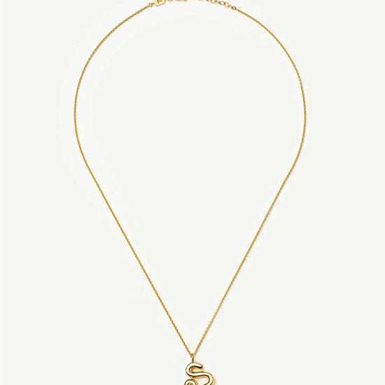 Curly Molten Initial Pendant Necklace - Initial S | 18k Gold Vermeil Necklaces Missoma 