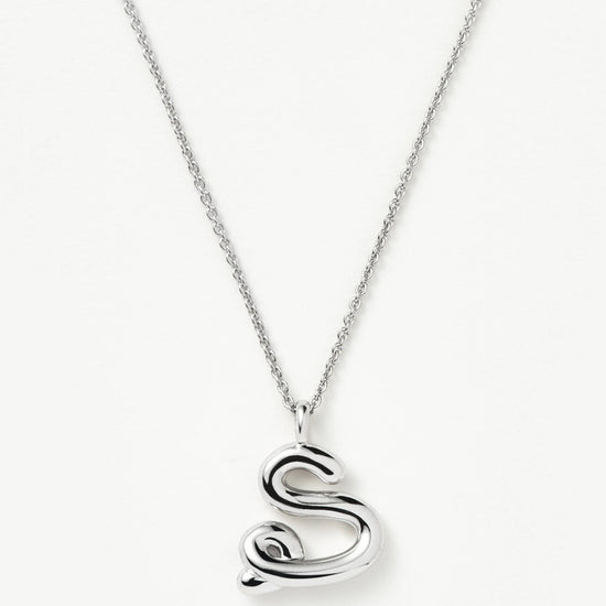 Curly Molten Initial Pendant Necklace - Initial S | Sterling Silver Necklaces Missoma 