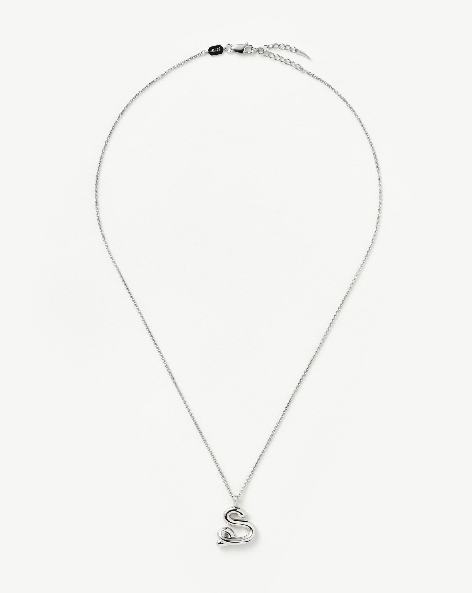 Curly Molten Initial Pendant Necklace - Initial S | Sterling Silver Necklaces Missoma 