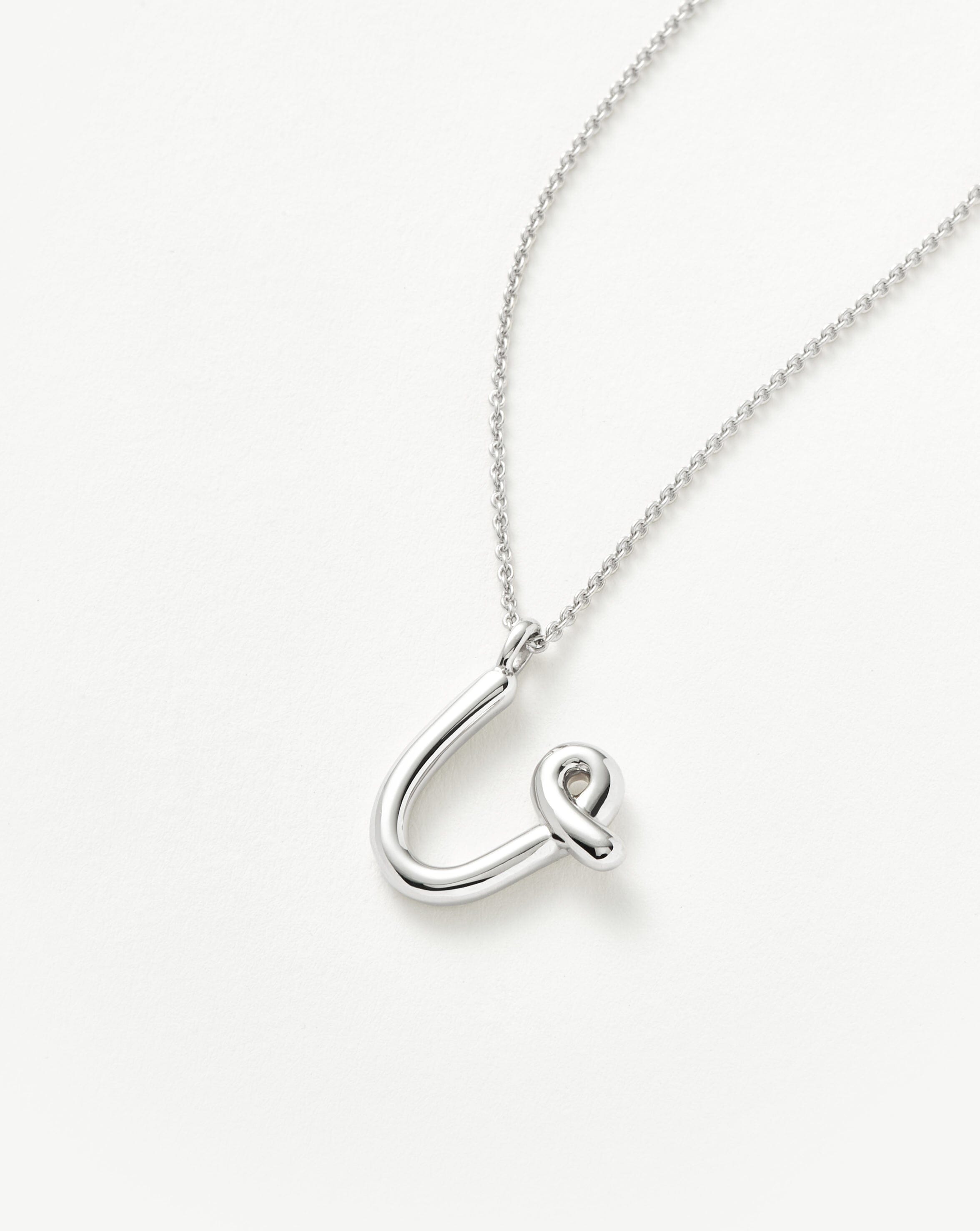 Curly Molten Initial Pendant Necklace - Initial U | Sterling Silver Necklaces Missoma 