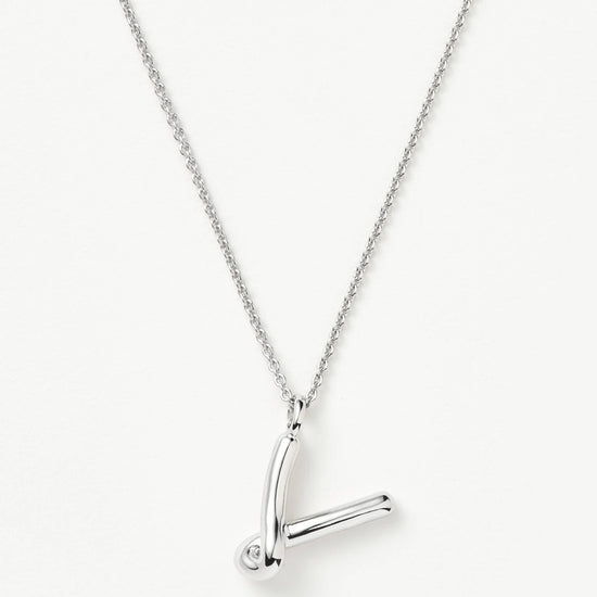 Curly Molten Initial Pendant Necklace - Initial V | Sterling Silver Necklaces Missoma 