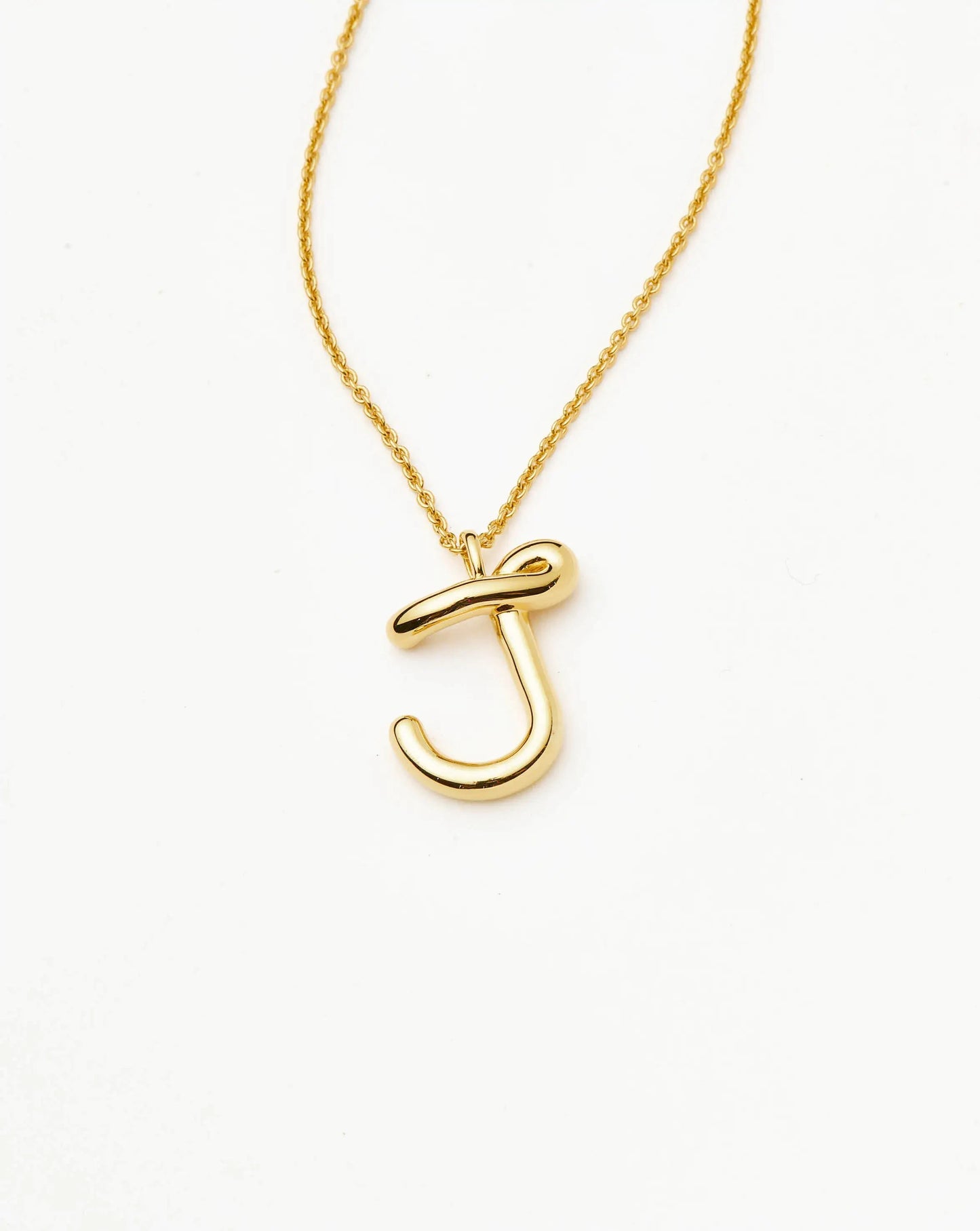 Curly Molten Initial Pendant Necklace - J | 18k Gold Vermeil Necklaces Missoma 