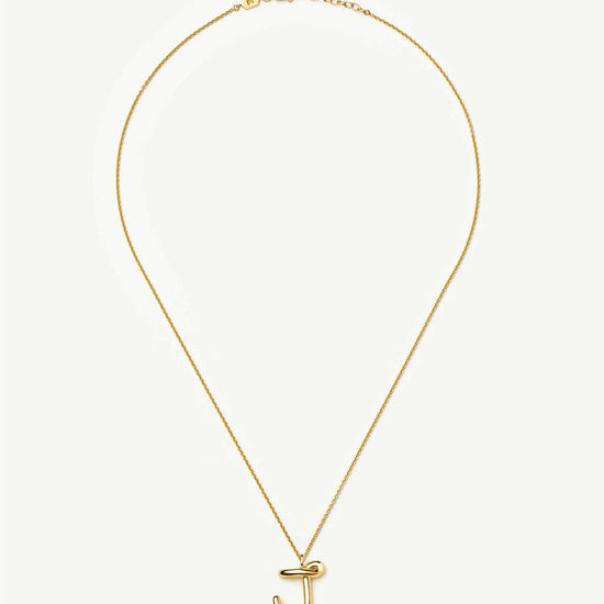 Curly Molten Initial Pendant Necklace - J | 18k Gold Vermeil Necklaces Missoma 