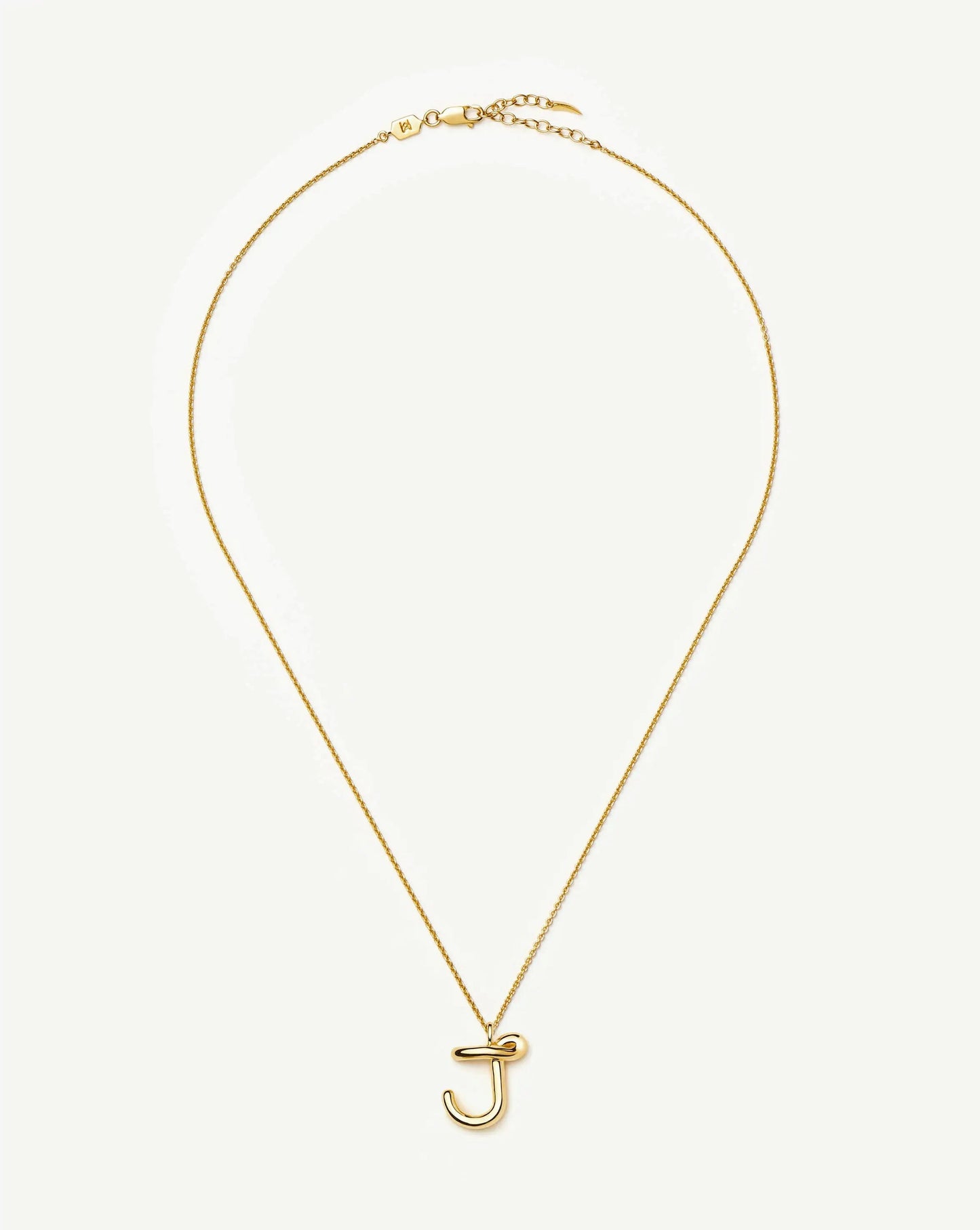 Curly Molten Initial Pendant Necklace - J | 18k Gold Vermeil Necklaces Missoma 