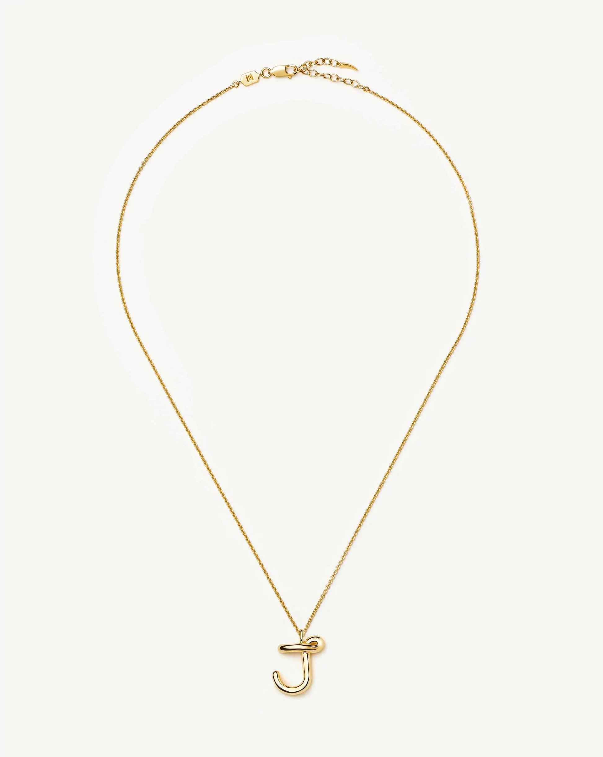 Curly Molten Initial Pendant Necklace - J | 18k Gold Vermeil Necklaces Missoma 