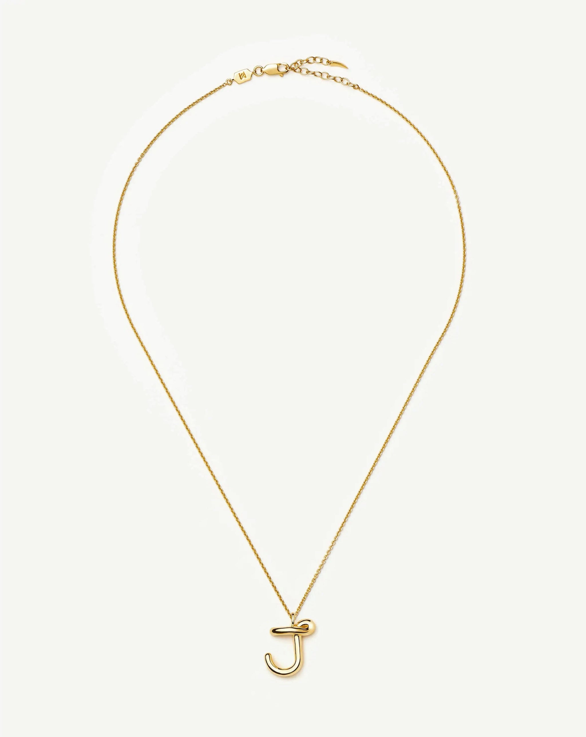 Curly Molten Initial Pendant Necklace - J | 18k Gold Vermeil Necklaces Missoma 