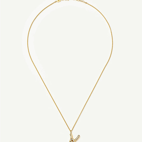 Curly Molten Initial Pendant Necklace - K | 18k Gold Vermeil Necklaces Missoma 