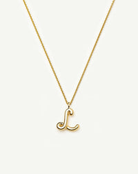 Curly Molten Initial Pendant Necklace - L | 18k Gold Vermeil Necklaces Missoma 
