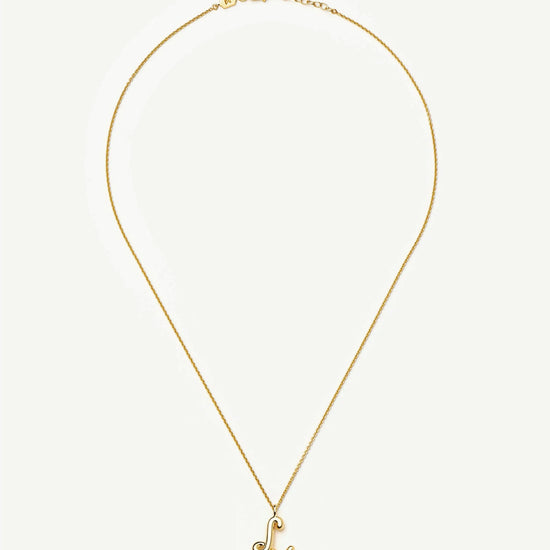 Curly Molten Initial Pendant Necklace - L | 18k Gold Vermeil Necklaces Missoma 