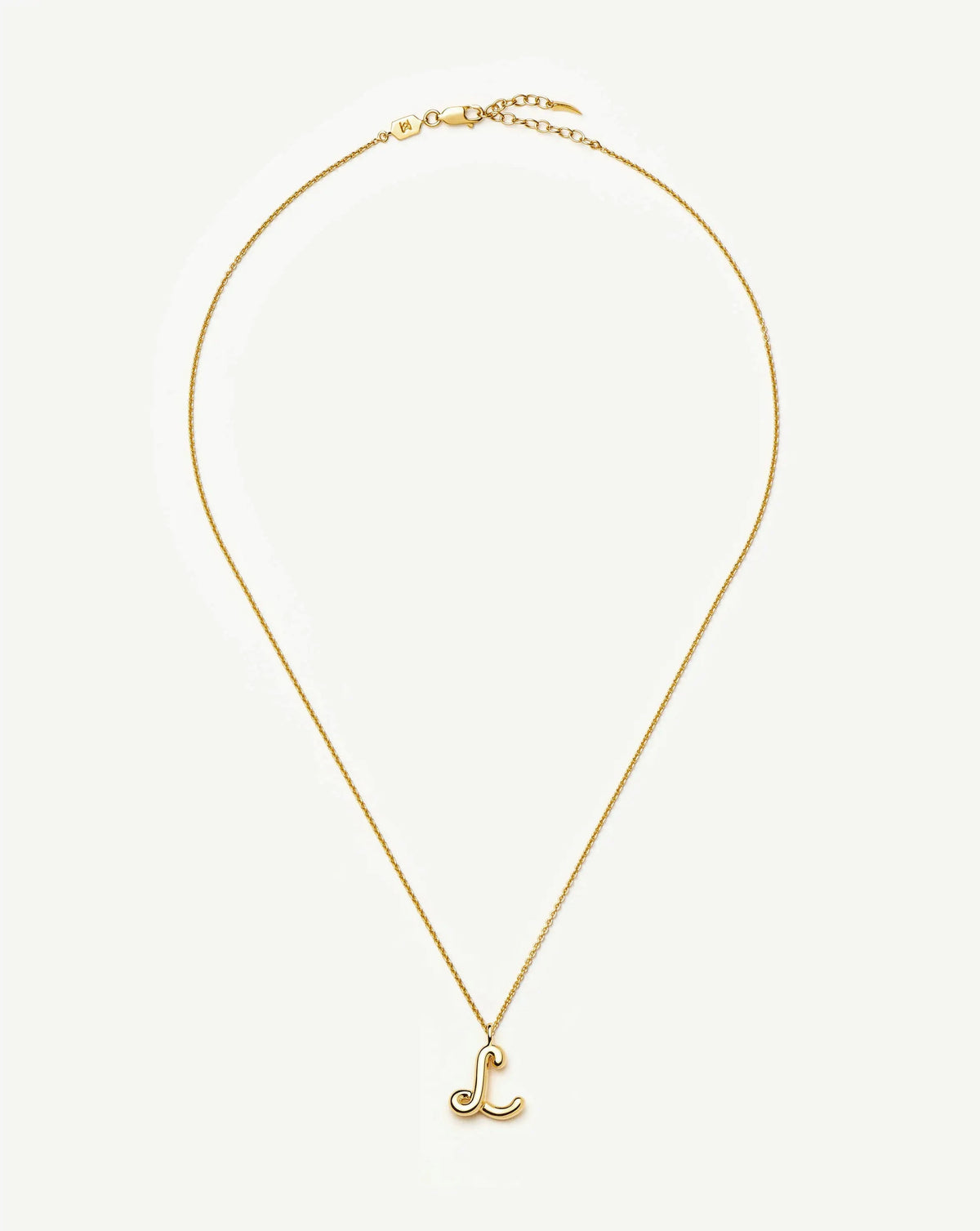 Curly Molten Initial Pendant Necklace - L | 18k Gold Vermeil Necklaces Missoma 